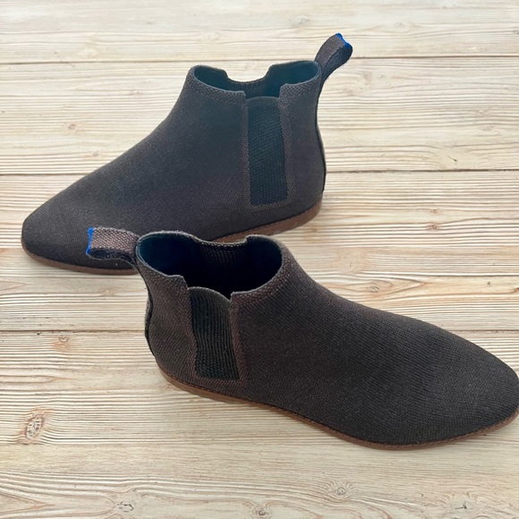 Rothy’s Chocolate Brown Knit Ankle Boots – Size 9.5 - Picture 2 of 5